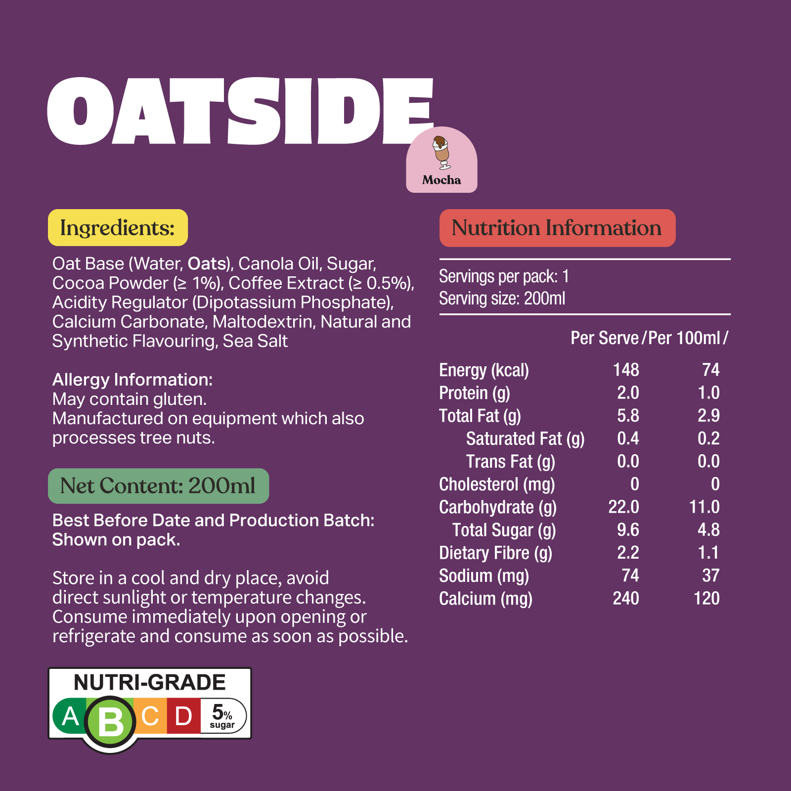 Mocha Pocket Packs (24 x 200ml)