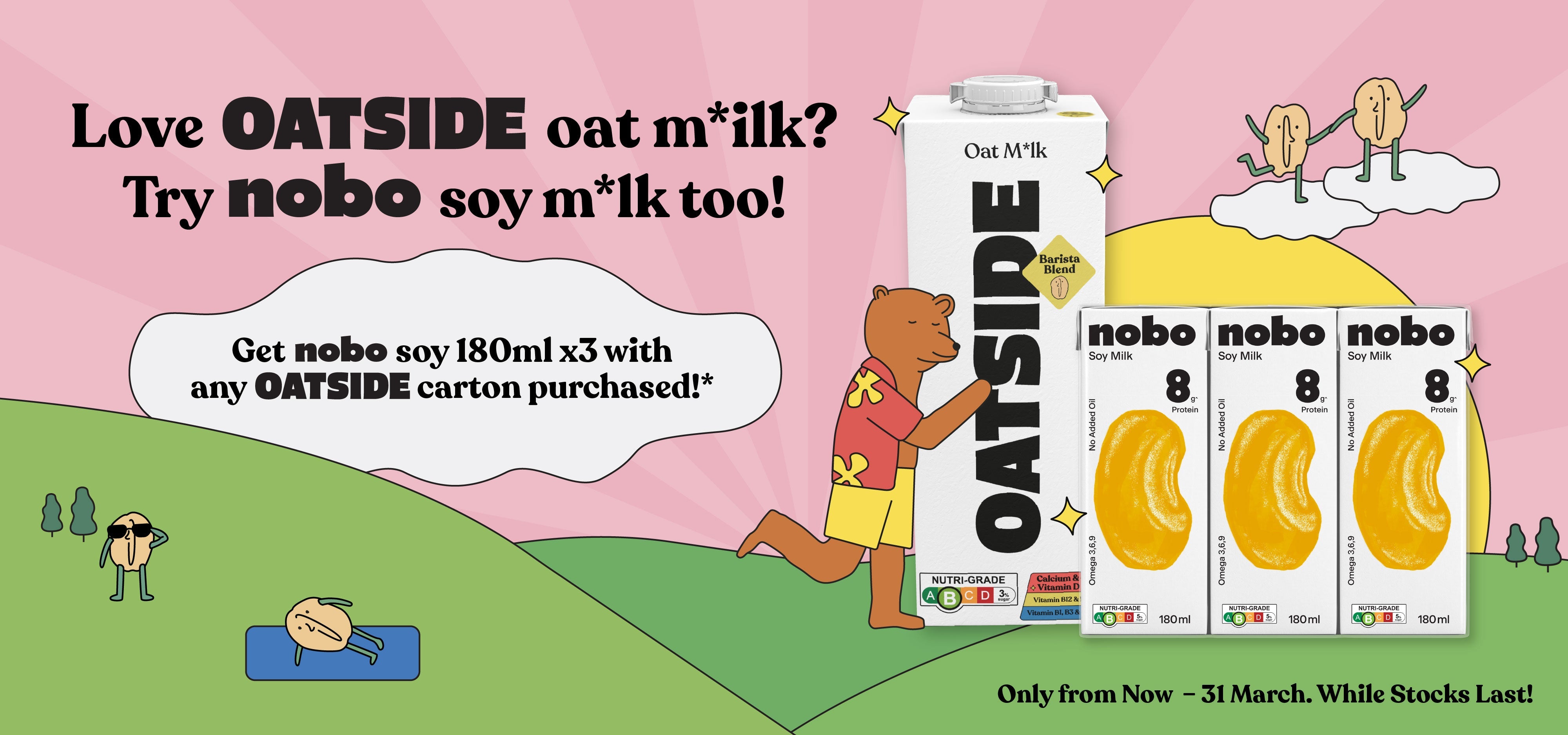 Get* Nobo Soy 180ml x 3 with min $25 spend – Oatside SG