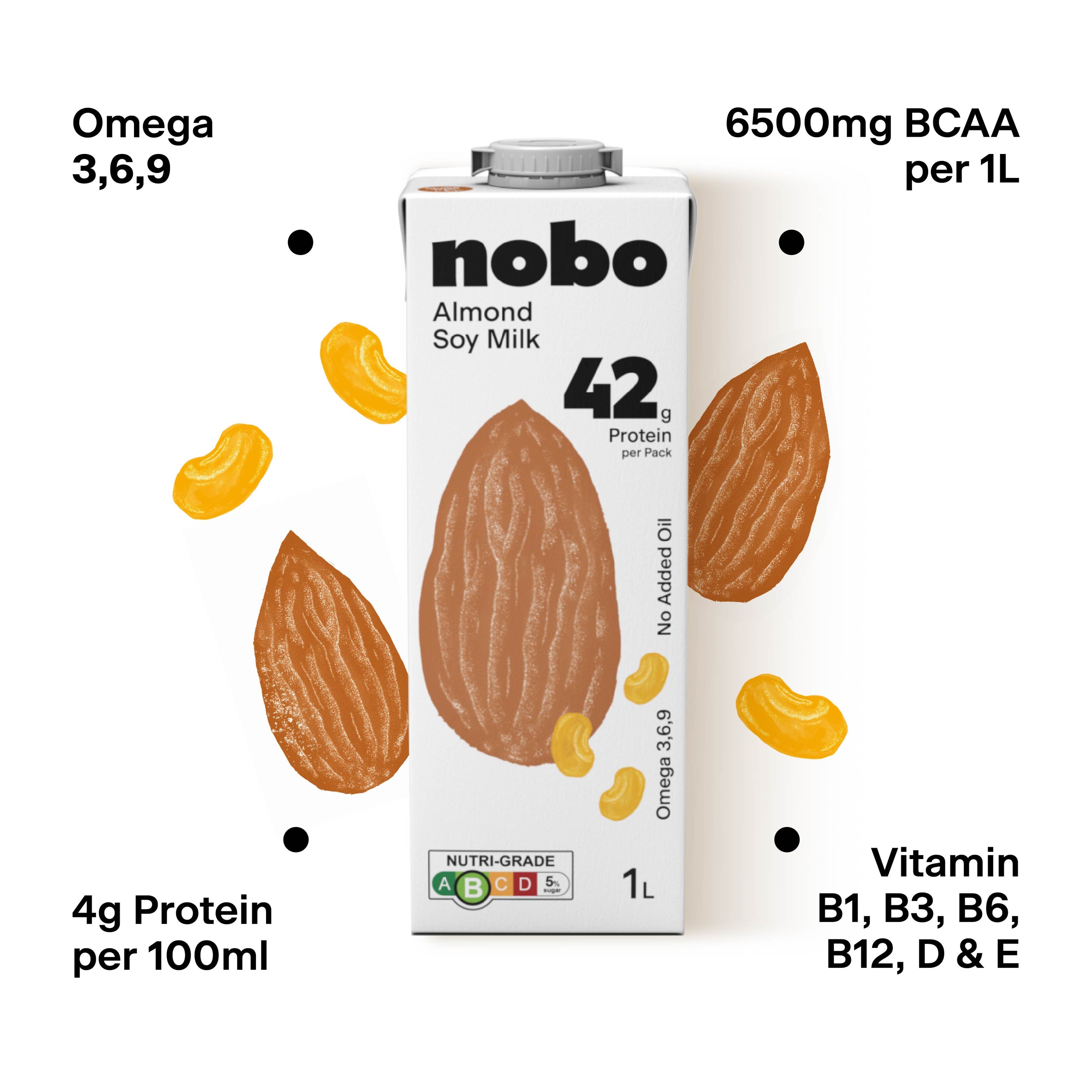 NOBO Almond Soy Milk Original 1L x 6