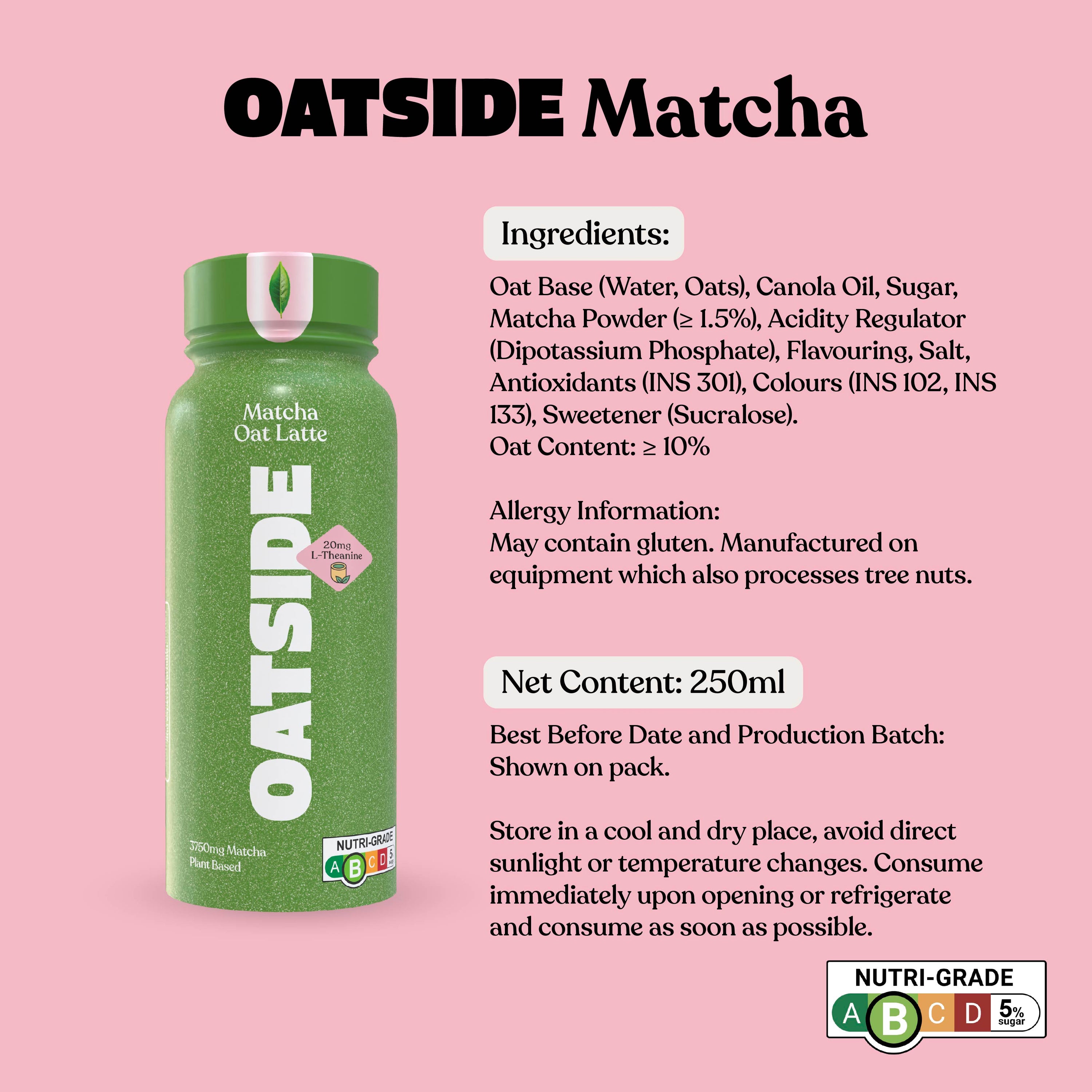 OATSIDE Matcha Oat Milk (24 x 250ml) (Exp: Dec 2026)