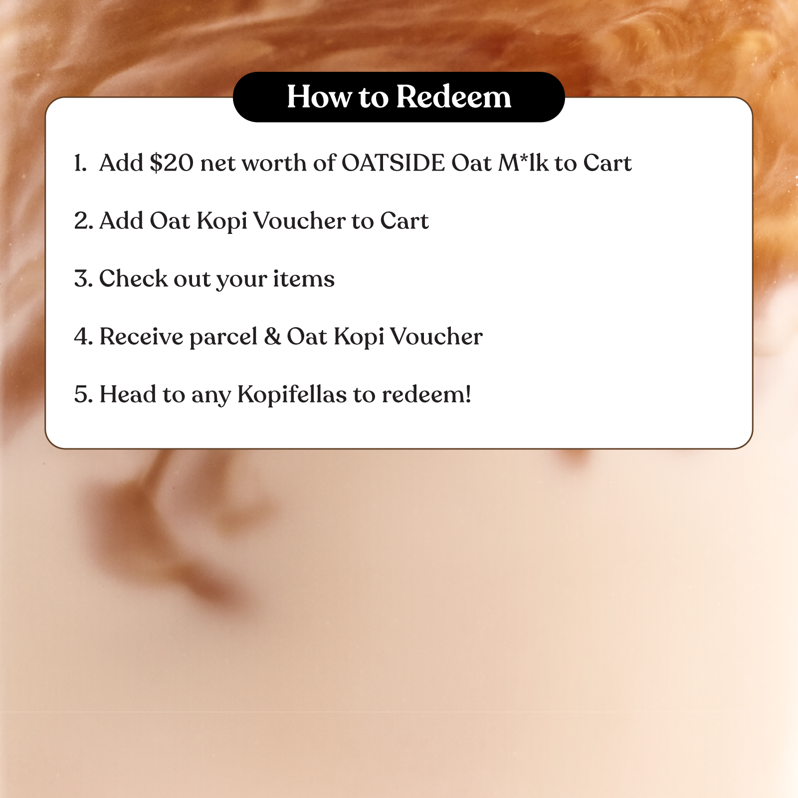[GWP] Free OAT KOPI Voucher (worth $6.50) with min $20 spend