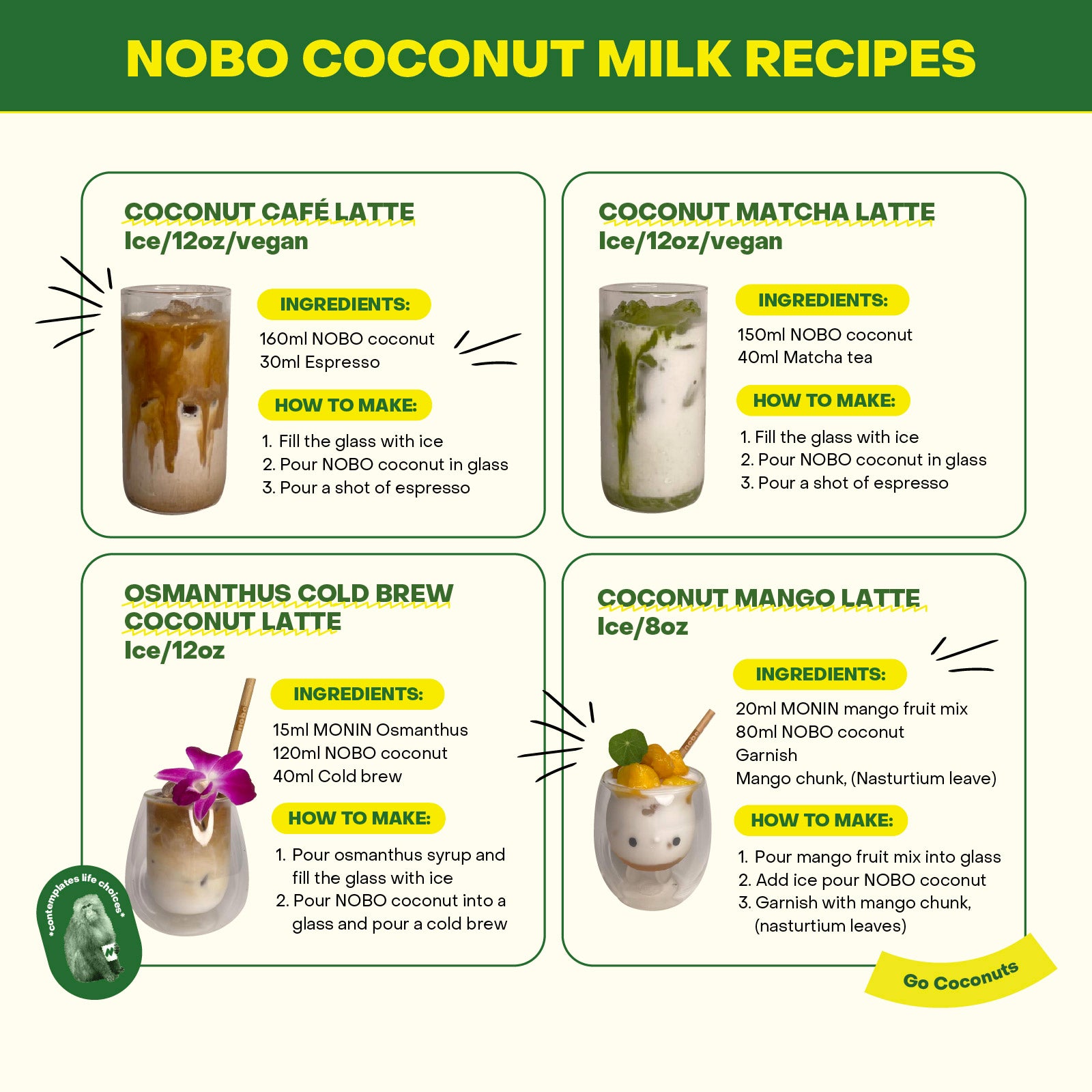Nobo Barista Grade Coconut Milk 1L x 6 -  Frothable, Dairy Free, Cholesterol Free