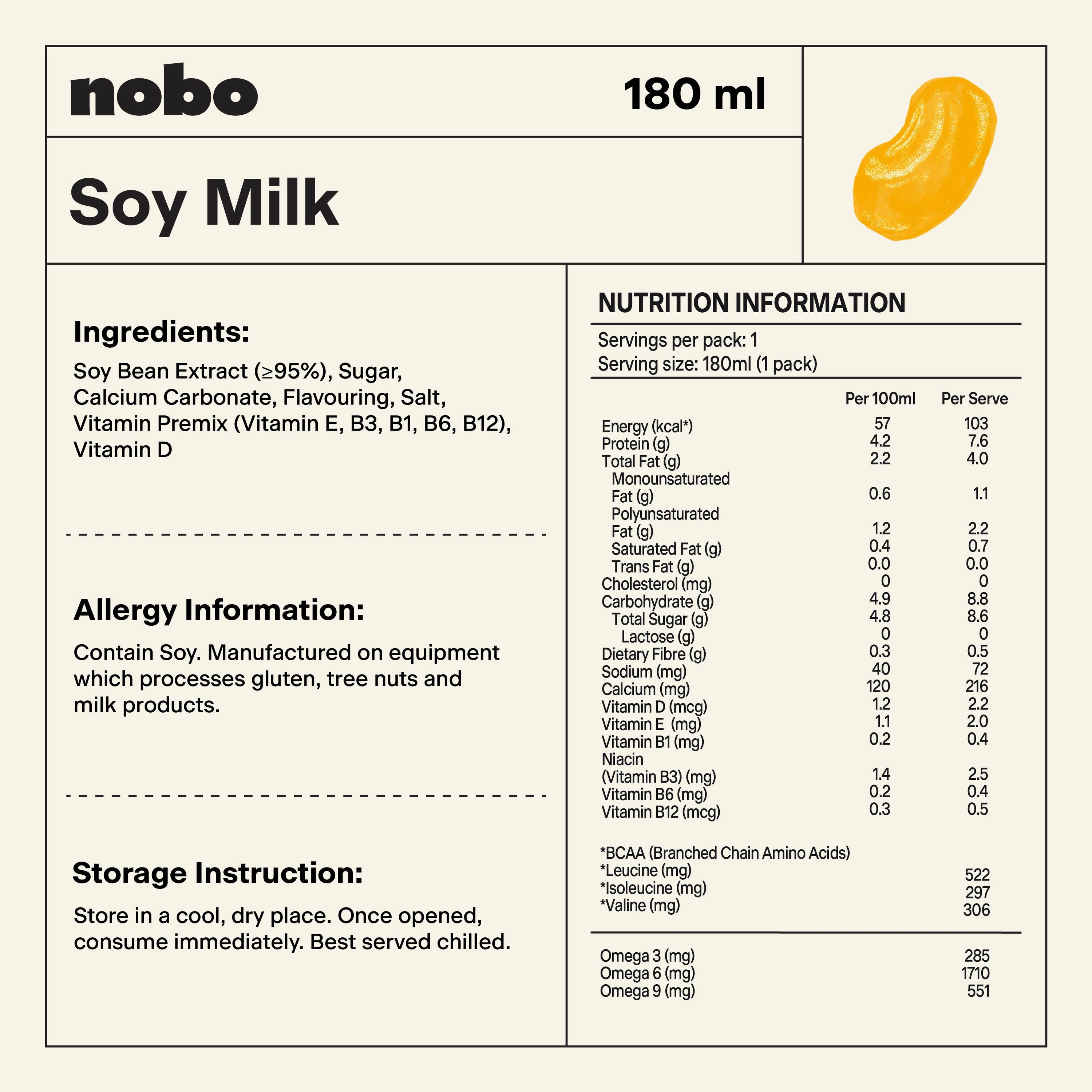 [Gift with Purchase] NOBO Soy Milk Original 180ml x 3