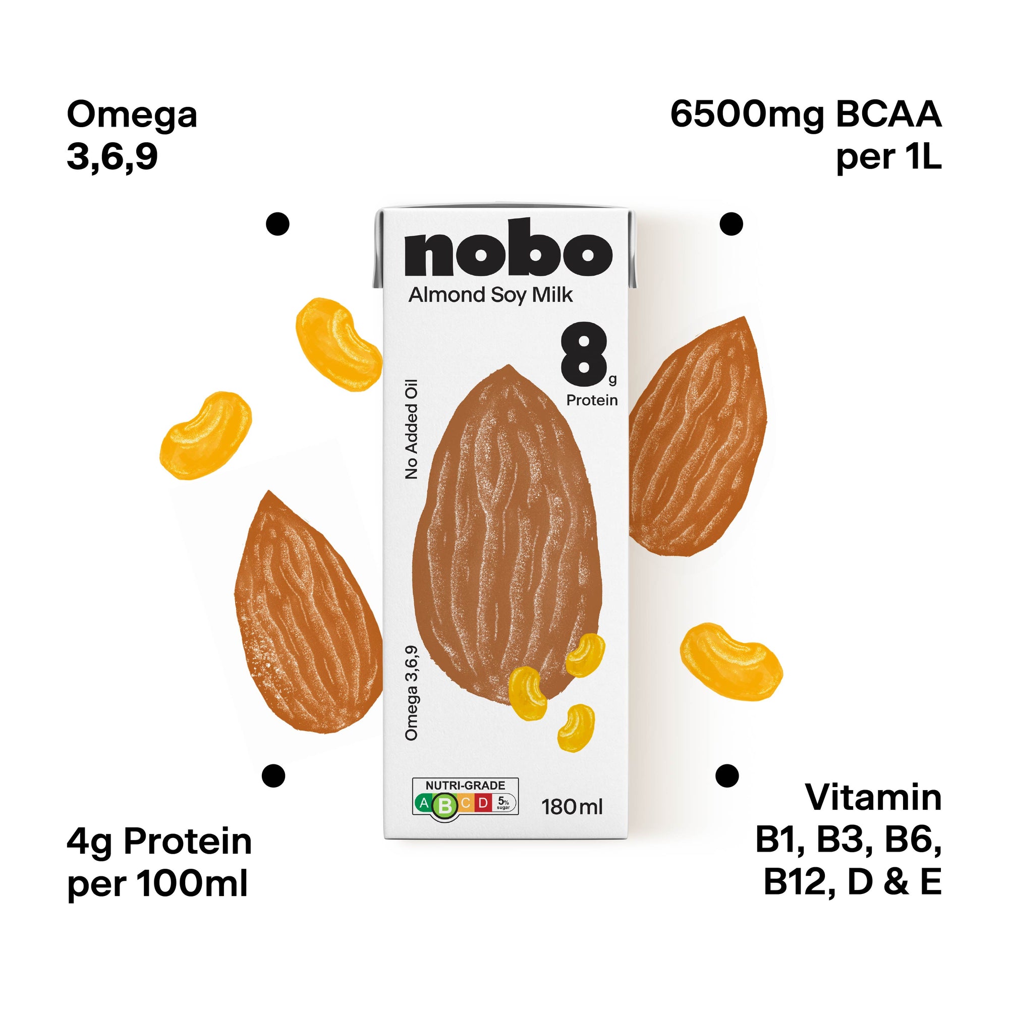 NOBO Almond Soy Milk Original 180ml x 24