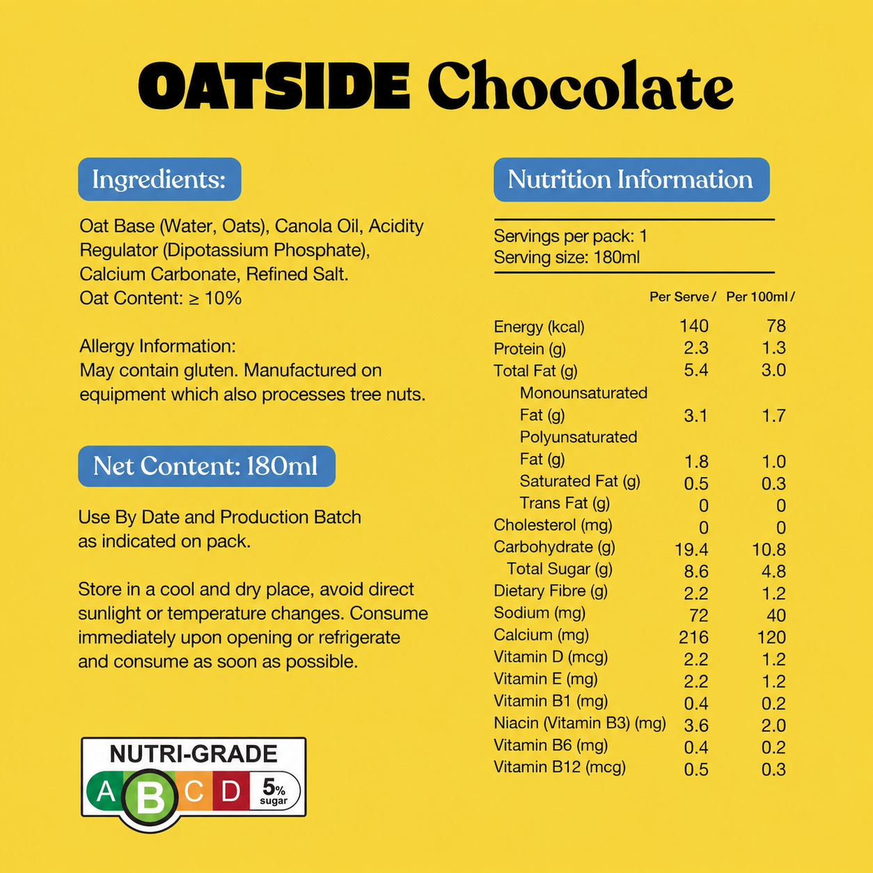Chocolate Pocket Packs with Straw (24 x 180ml)