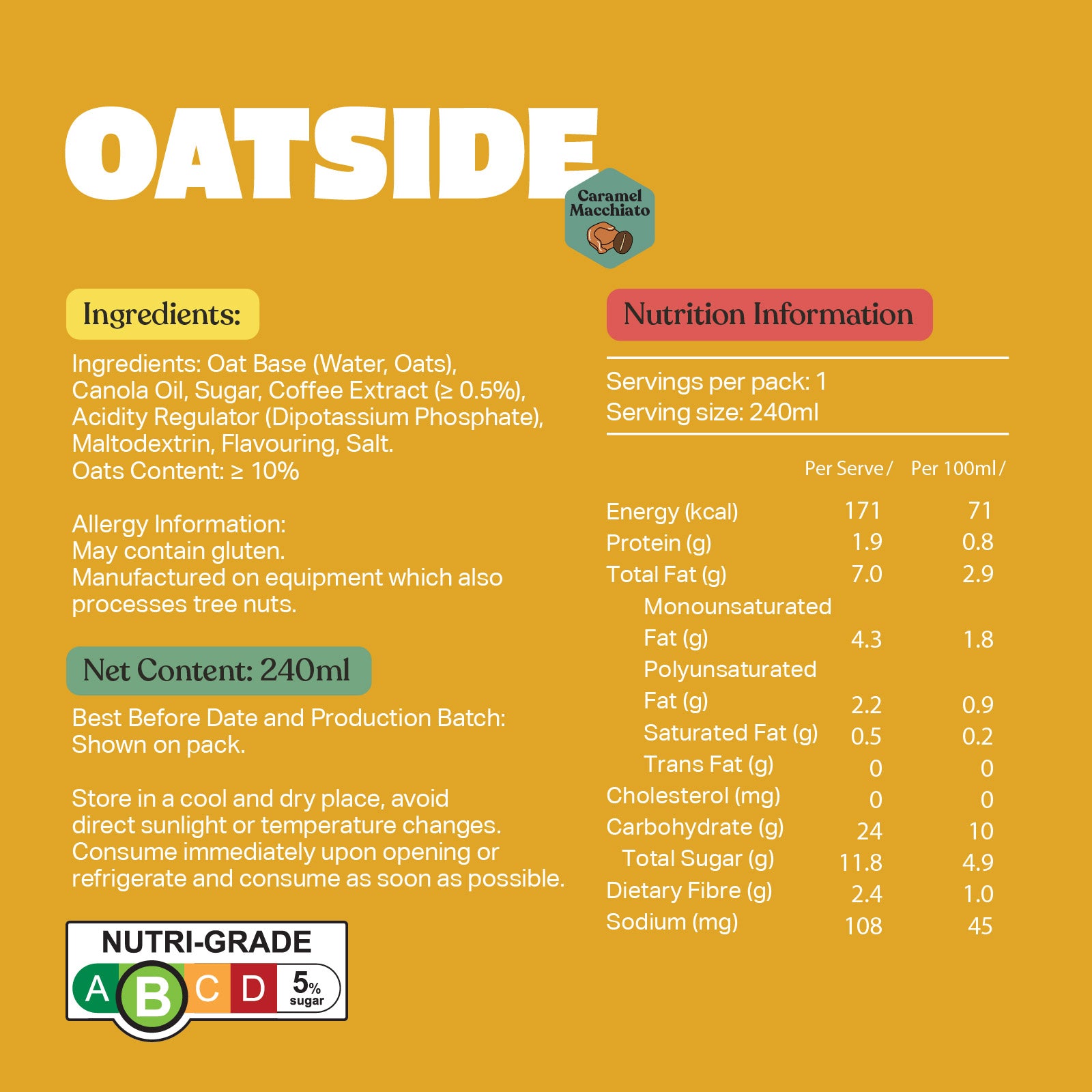 *Subscription* Caramel Macchiato Coffee Oat Milk 240ml x 24